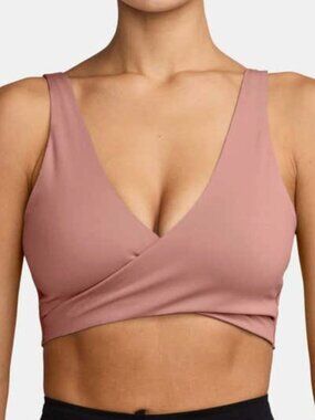 NIKE Capsule Crossover Dri-FIT light support padded bra NWT L Rust Pink
